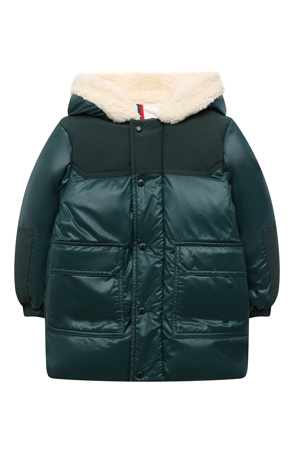 Пуховая куртка MONCLER зеленого цвета по цене 56150 руб., арт. H29511C00005 68950, фото 1 Пуховая куртка MONCLER, арт. H29511C00005 68950, фото 1