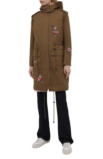Хлопковая парка REDVALENTINO хаки цвета по цене 109500 руб., арт. WR3CK00S/63F, фото 3 Хлопковая парка REDVALENTINO, арт. WR3CK00S/63F, фото 3