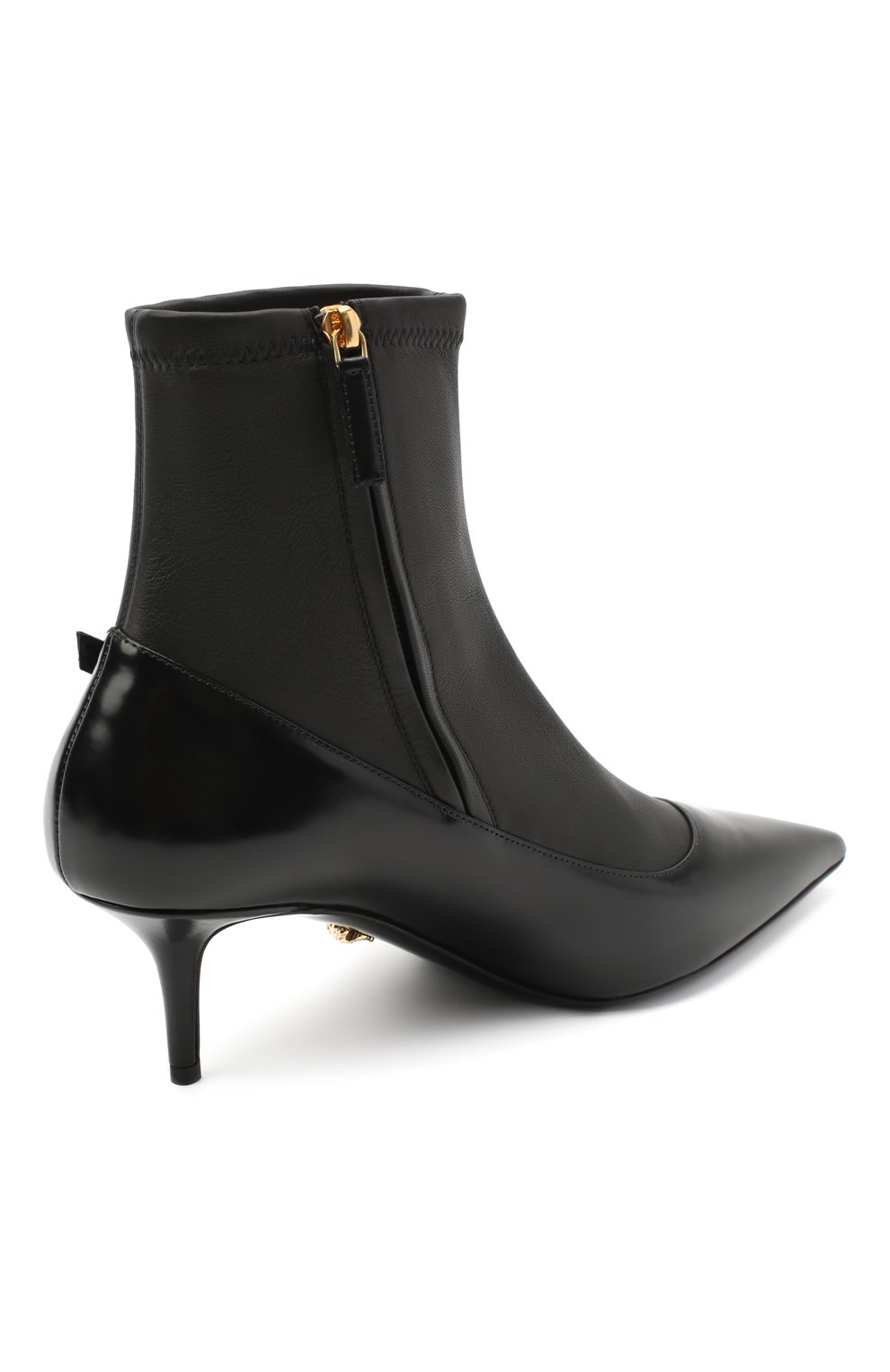 Кожаные ботильоны safety pin VERSACE черного цвета по цене 165000 руб., арт. DST422H/DNA28, фото 4 Кожаные ботильоны safety pin VERSACE, арт. DST422H/DNA28, фото 4