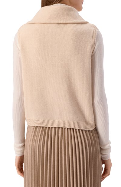 Шерстяной жилет LORENA ANTONIAZZI кремового цвета по цене 110000 руб., арт. MJ26B/1175, фото 4 Шерстяной жилет LORENA ANTONIAZZI, арт. MJ26B/1175, фото 4