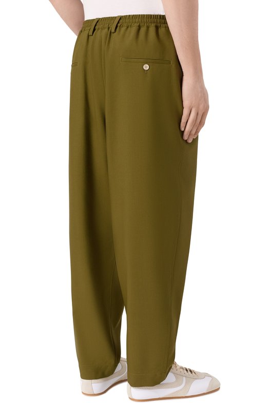 Шерстяные брюки Marni PUMU0017U6/UTW839 Хаки  PUMU0017U6/UTW839 Фото 4
