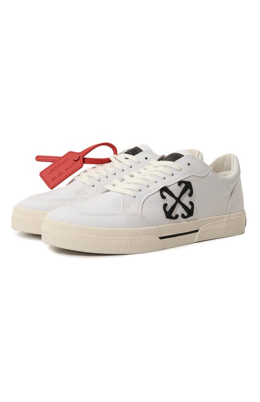 Текстильные кеды New Vulcanized Off-White 0MIA293C99FAB001 Белый 0MIA293C99FAB001