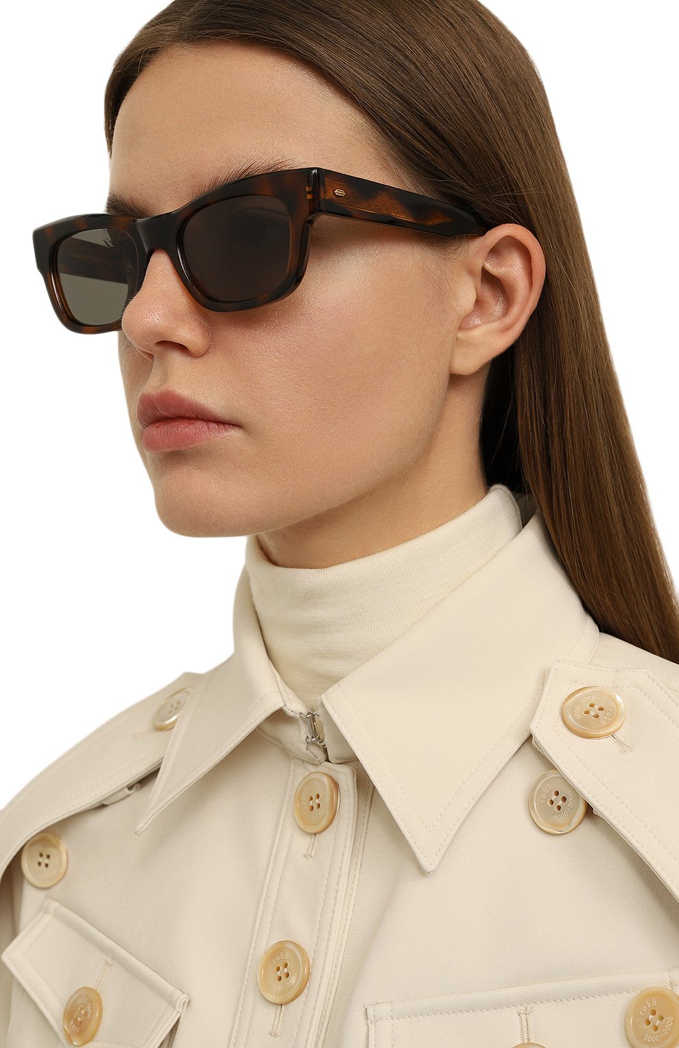 Солнцезащитные очки GARRETT LEIGHT коричневого цвета по цене 39950 руб., арт. W0Z SPBRNSH/G15, фото 2 Солнцезащитные очки GARRETT LEIGHT, арт. W0Z SPBRNSH/G15, фото 2