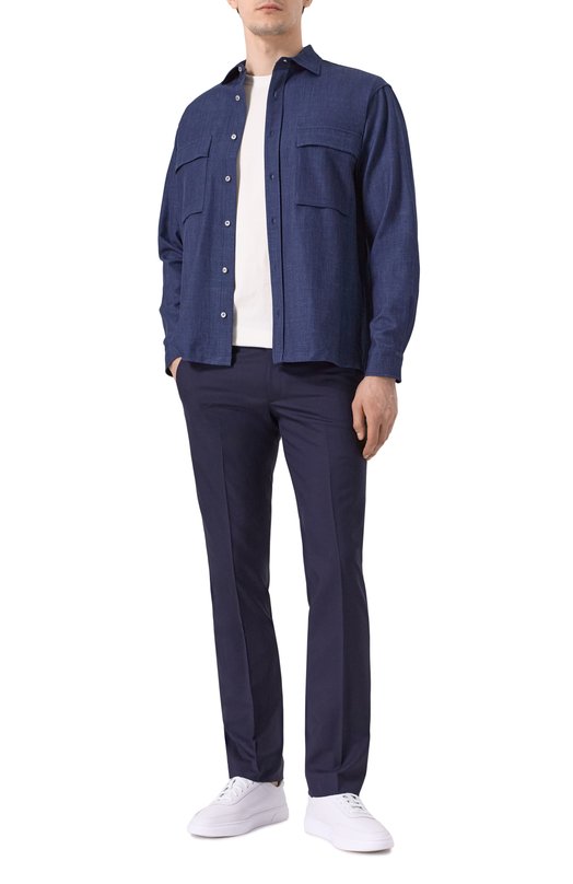 Рубашка из шерсти и шелка Paul&Shark 25413280 Синий  25413280 Фото 2