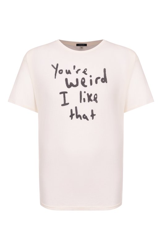 Хлопковая футболка R13 R13WK001-K128B Кремовый R13WK001-K128B