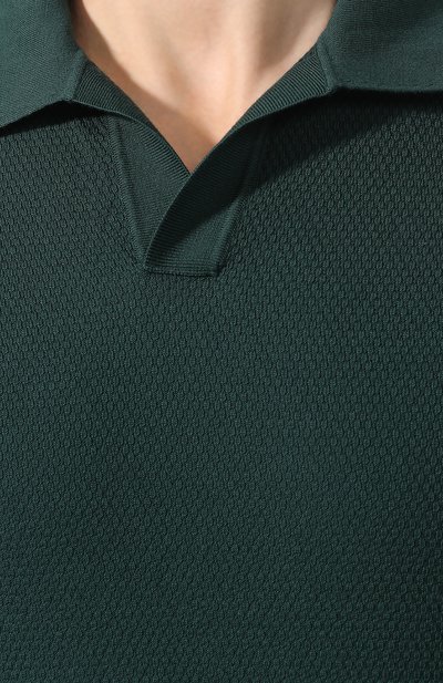 Хлопковое поло ZEGNA зеленого цвета по цене 58650 руб., арт. UUC96/C32, фото 5 Хлопковое поло ZEGNA, арт. UUC96/C32, фото 5