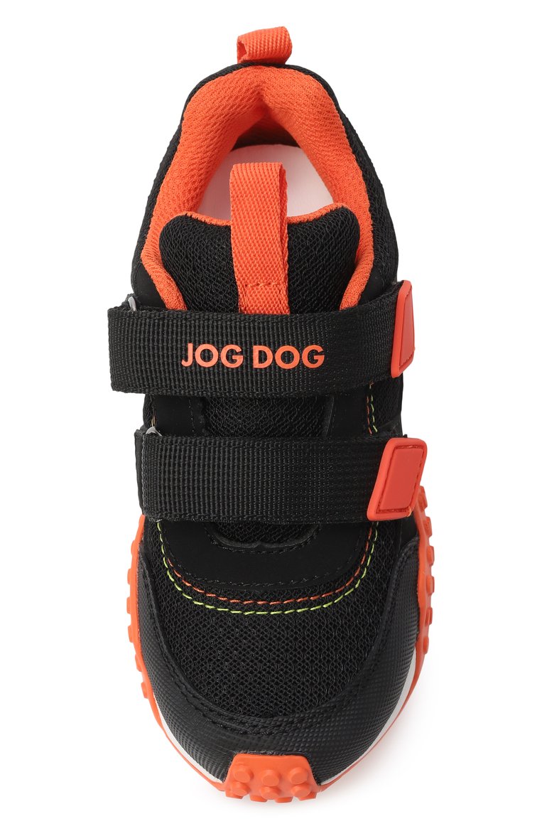 Детские комбинированные кроссовки JOG DOG черного цвета, арт. 1788BUFRH3-003 | Фото 4 (Материал внутренний: Текстиль; Материал внешний: Экокожа, Текстиль; Нос: Не проставлено; Стили: Классический; Кросс-КТ: велькро; Автоматизация состава: Проставлено)