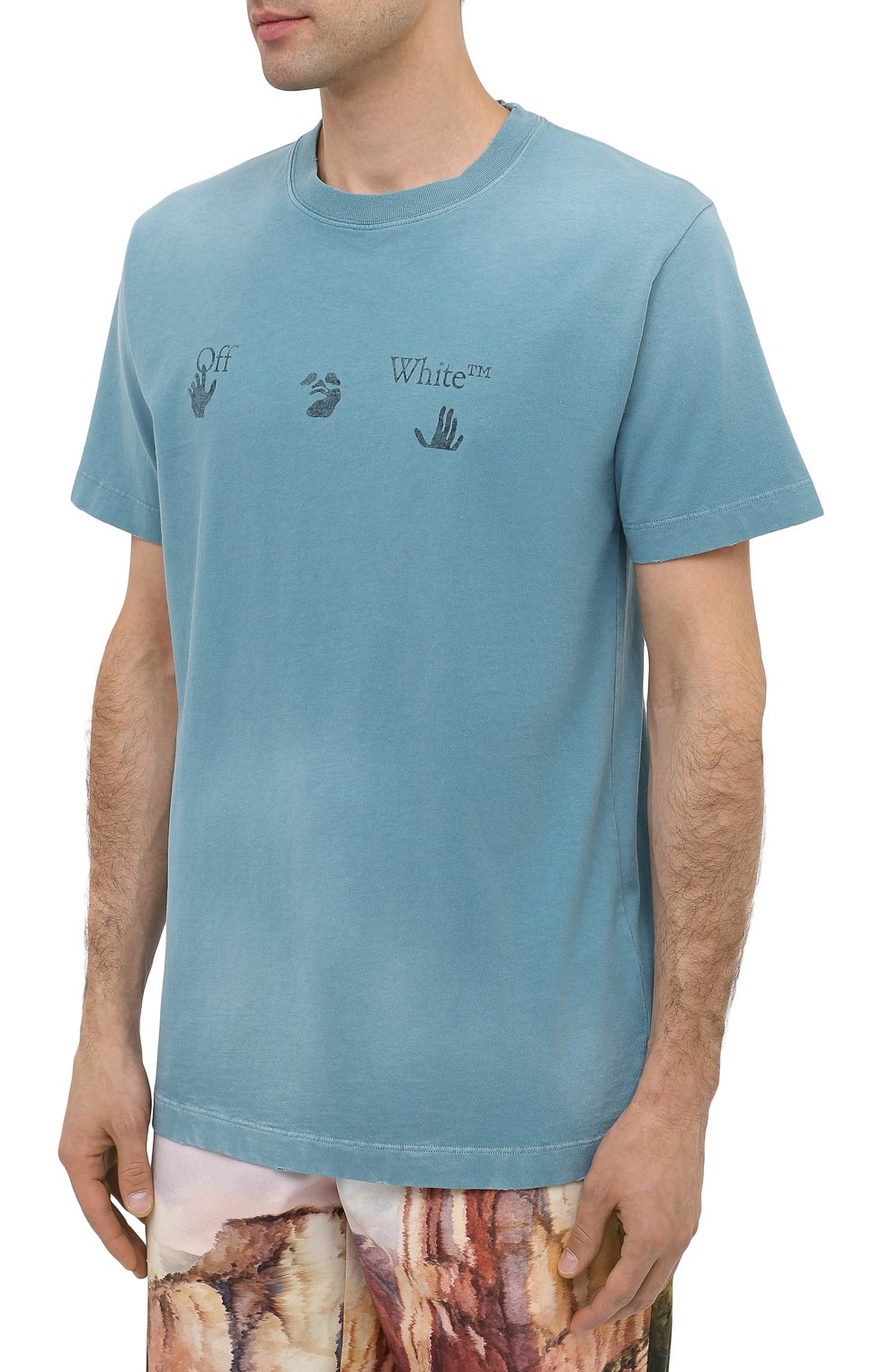 Хлопковая футболка OFF-WHITE, арт. 0MAA027F20FAB0014310, фото 3