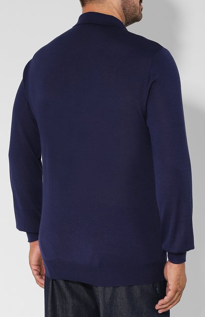 Поло с длинными рукавами из смеси кашемира и шелка ZILLI, арт. MBQ-PZ032-PIED1/ML01, фото 4