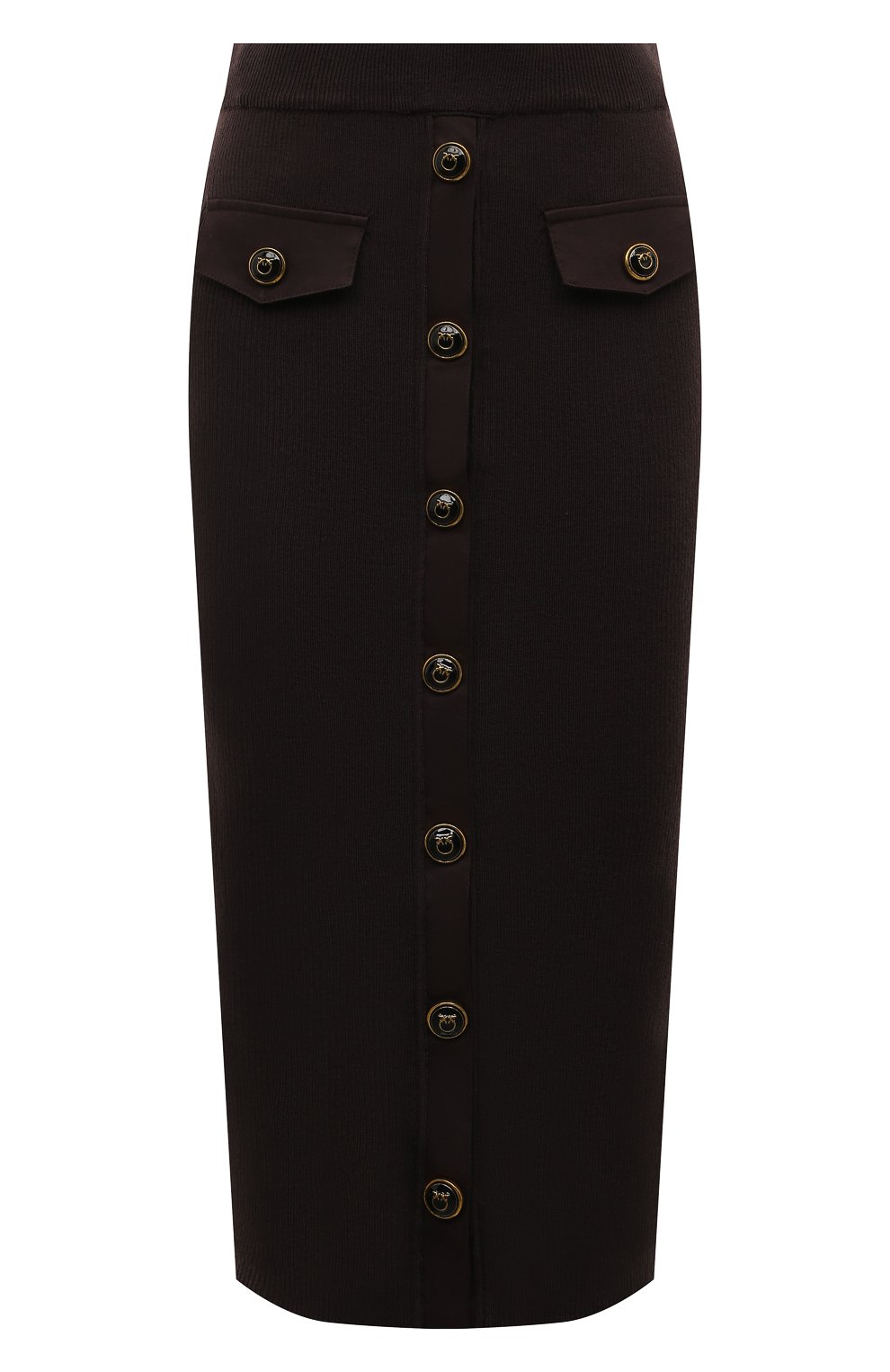 Юбка PINKO темно-коричневого цвета по цене 34550 руб., арт. 1G184T-Y77N, фото 1 Юбка PINKO, арт. 1G184T-Y77N, фото 1