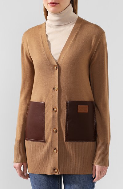 Шерстяной кардиган BURBERRY бежевого цвета по цене 99500 руб., арт. 8019289, фото 3 Шерстяной кардиган BURBERRY, арт. 8019289, фото 3