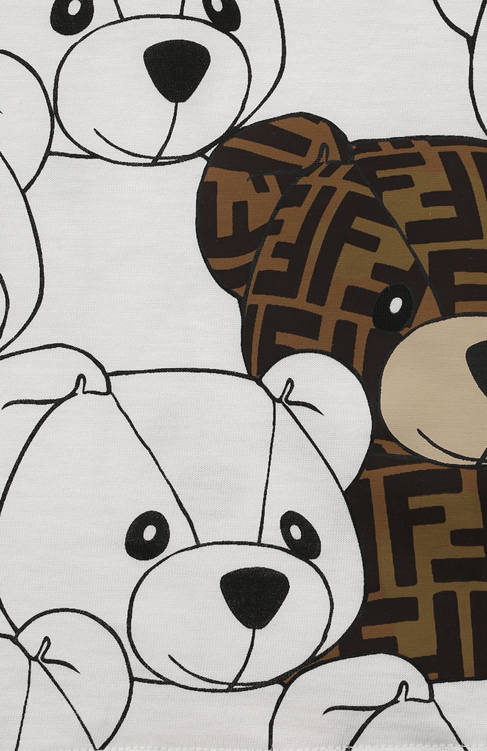 Хлопковая футболка FENDI, арт. JUI152/7AJ/8-12+, фото 3