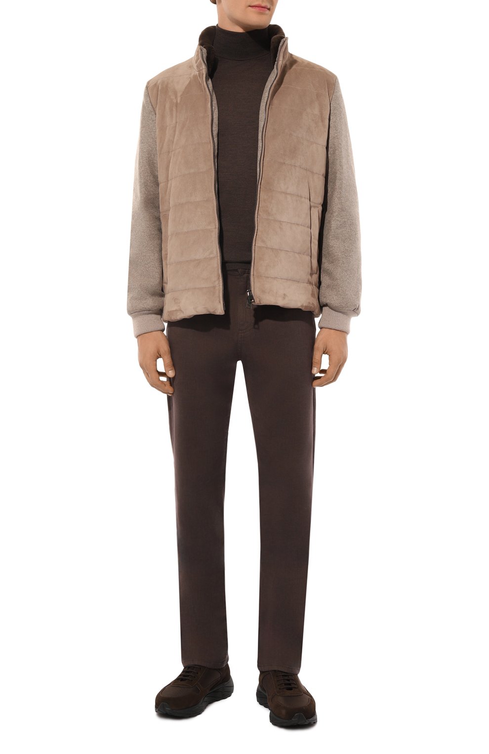 Комбинированная куртка с воротником из нутрии ANDREA CAMPAGNA, арт. 24U108, фото 2