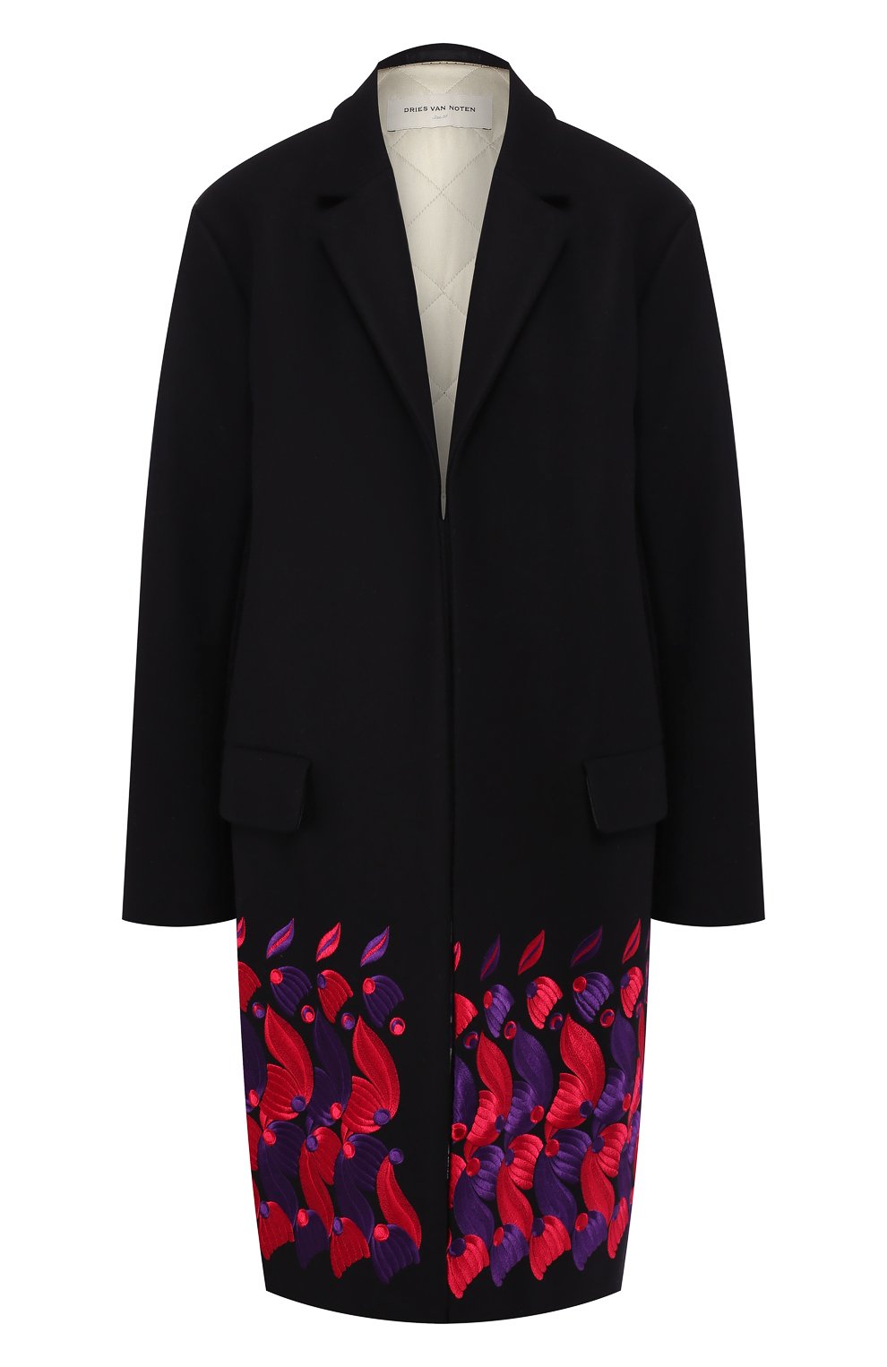 Шерстяное пальто DRIES VAN NOTEN темно-синего цвета по цене 179500 руб., арт. 192-30276-8211, фото 1 Шерстяное пальто DRIES VAN NOTEN, арт. 192-30276-8211, фото 1
