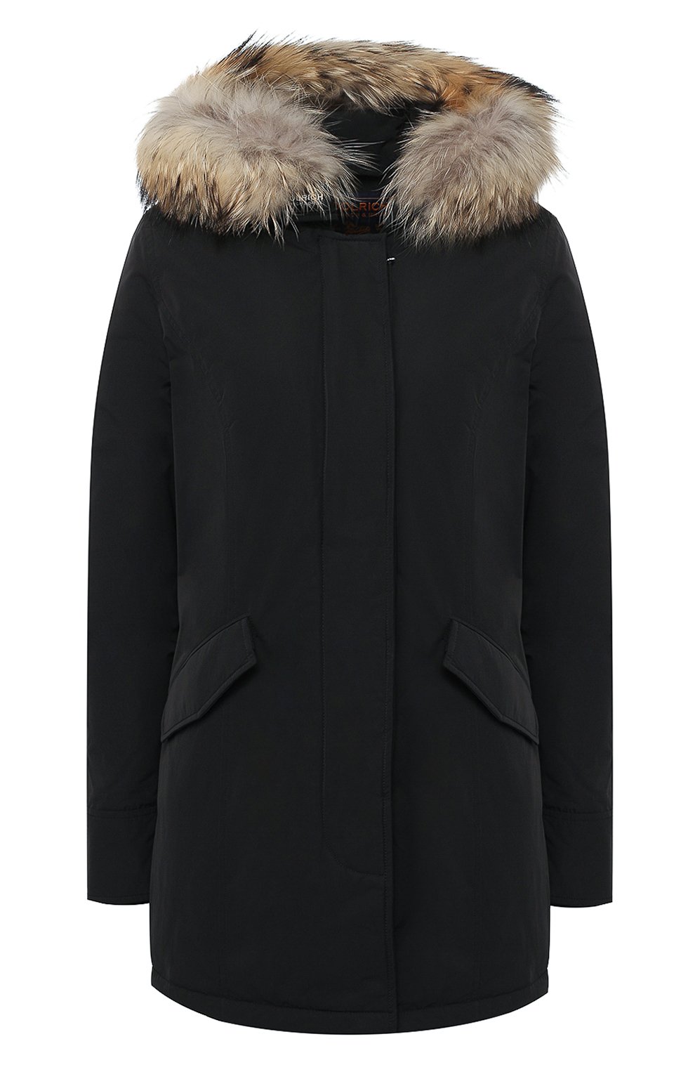 Парка с меховой отделкой капюшона WOOLRICH черного цвета по цене 82350 руб., арт. WWCPS2604/CF40, фото 1 Парка с меховой отделкой капюшона WOOLRICH, арт. WWCPS2604/CF40, фото 1