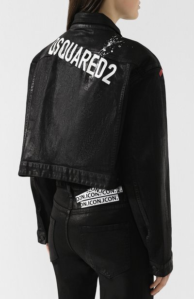 Джинсовая куртка DSQUARED2 черного цвета по цене 48700 руб., арт. S75AM0630/S39781, фото 4 Джинсовая куртка DSQUARED2, арт. S75AM0630/S39781, фото 4