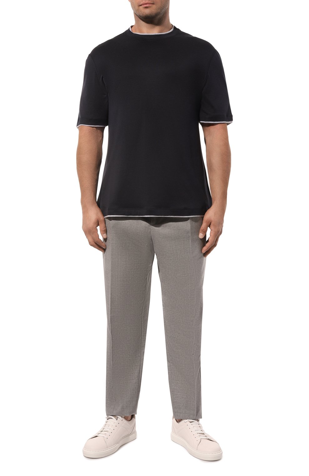 Футболка из шелка и хлопка BRUNELLO CUCINELLI, арт. MH8367427W, фото 2