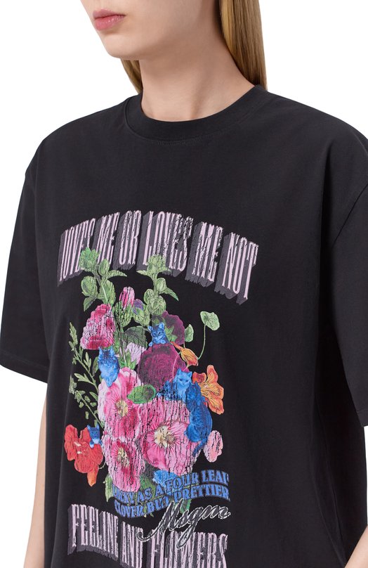 Хлопковая футболка MSGM 4041MDM133SE/267285 Чёрный  4041MDM133SE/267285 Фото 5