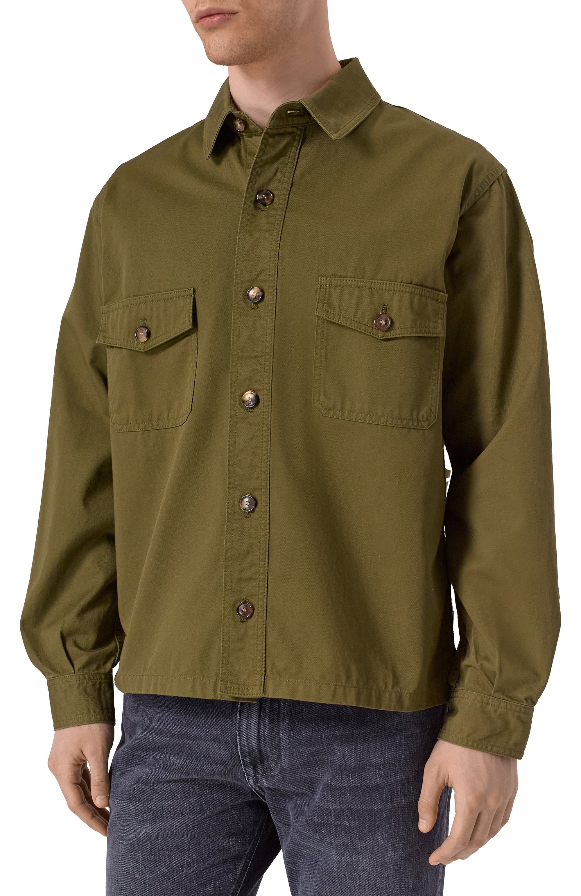 Хлопковая куртка-рубашка SAINT LAURENT, арт. 816396/Y03JC, фото 3