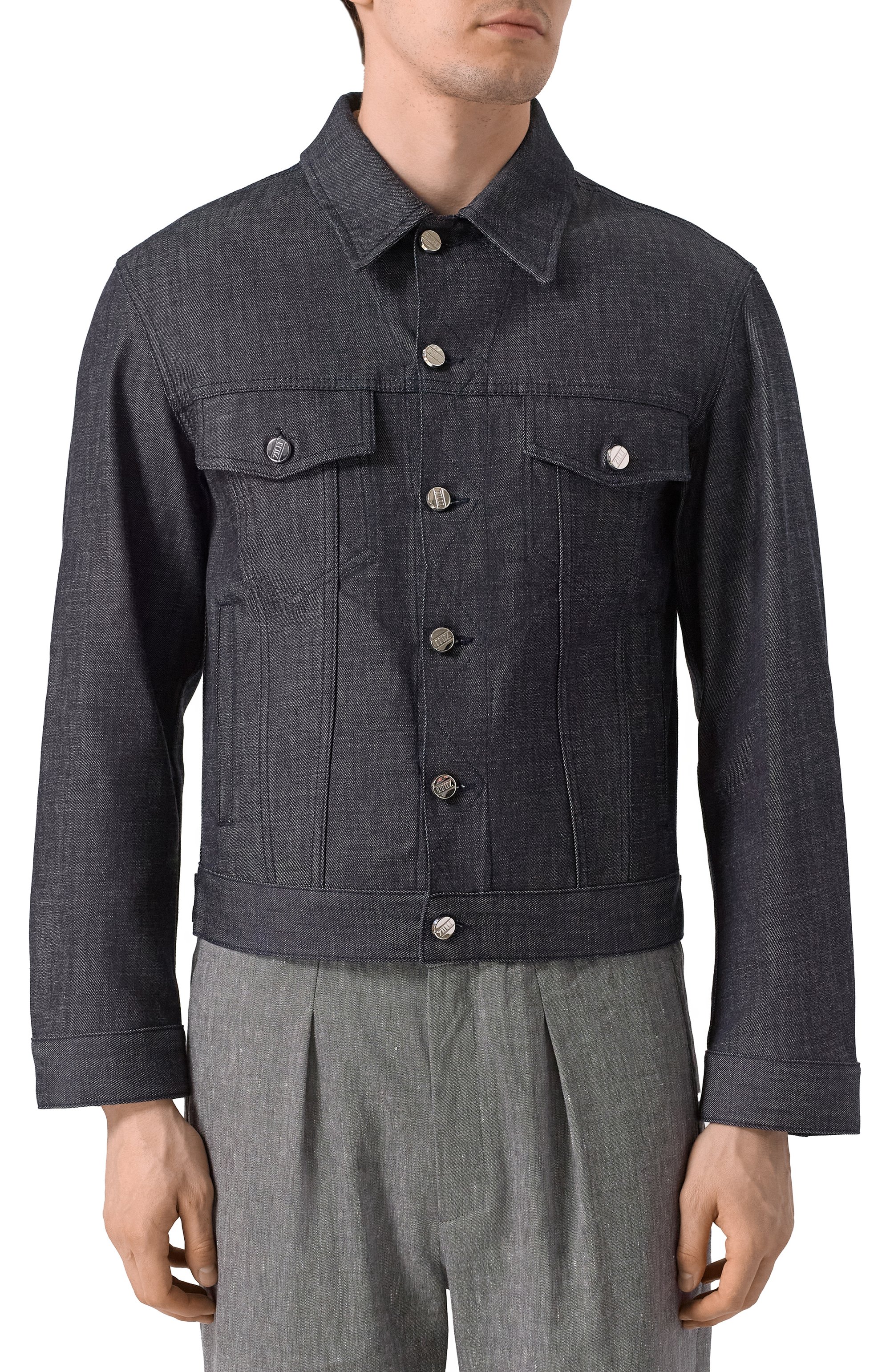 Джинсовая куртка ZILLI темно-серого цвета по цене 263500 руб., арт. JPKB01M012522004R, фото 3 Джинсовая куртка ZILLI, арт. JPKB01M012522004R, фото 3