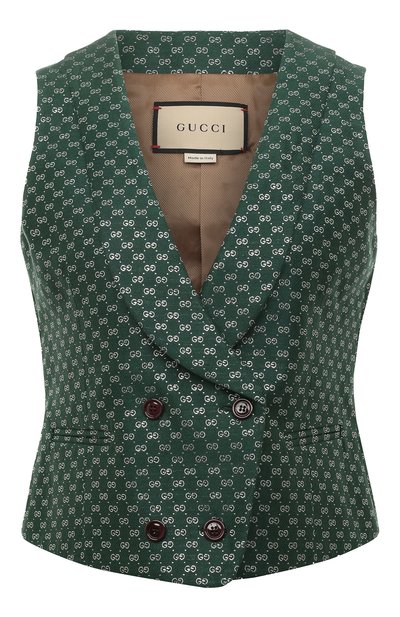 Женский жилет изо льна и хлопка GUCCI, арт. 652266 ZAGLX