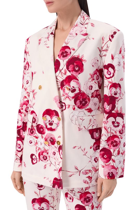 Хлопковый жакет Giambattista Valli 26SSPVCA6106/34PRI Белый  26SSPVCA6106/34PRI Фото 3