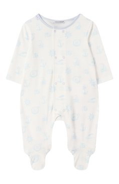 Детский комплект из трех предметов DOLCE & GABBANA молочного цвета, арт. L1J0AJ/G701P | Фото 2 (Материал внешний: Хлопок; Нос: Не проставлено; Ростовка одежда: 0 - 3 мес | 50 - 60 см, 6 мес | 68 см, 3 мес | 62 см, 9 мес | 74 см)