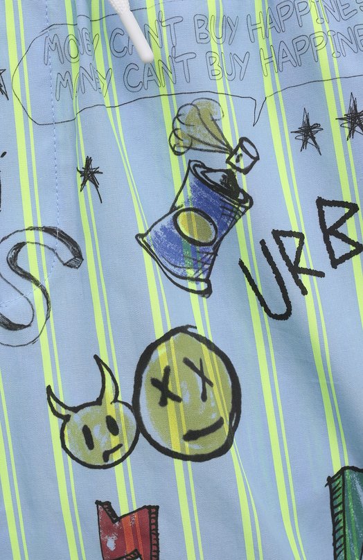 Хлопковые шорты MSGM kids Голубой, фото 3
