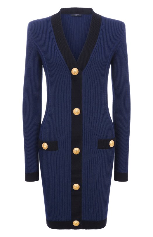 Платье из вискозы Balmain FF0R8033/KJ15 Синий FF0R8033/KJ15