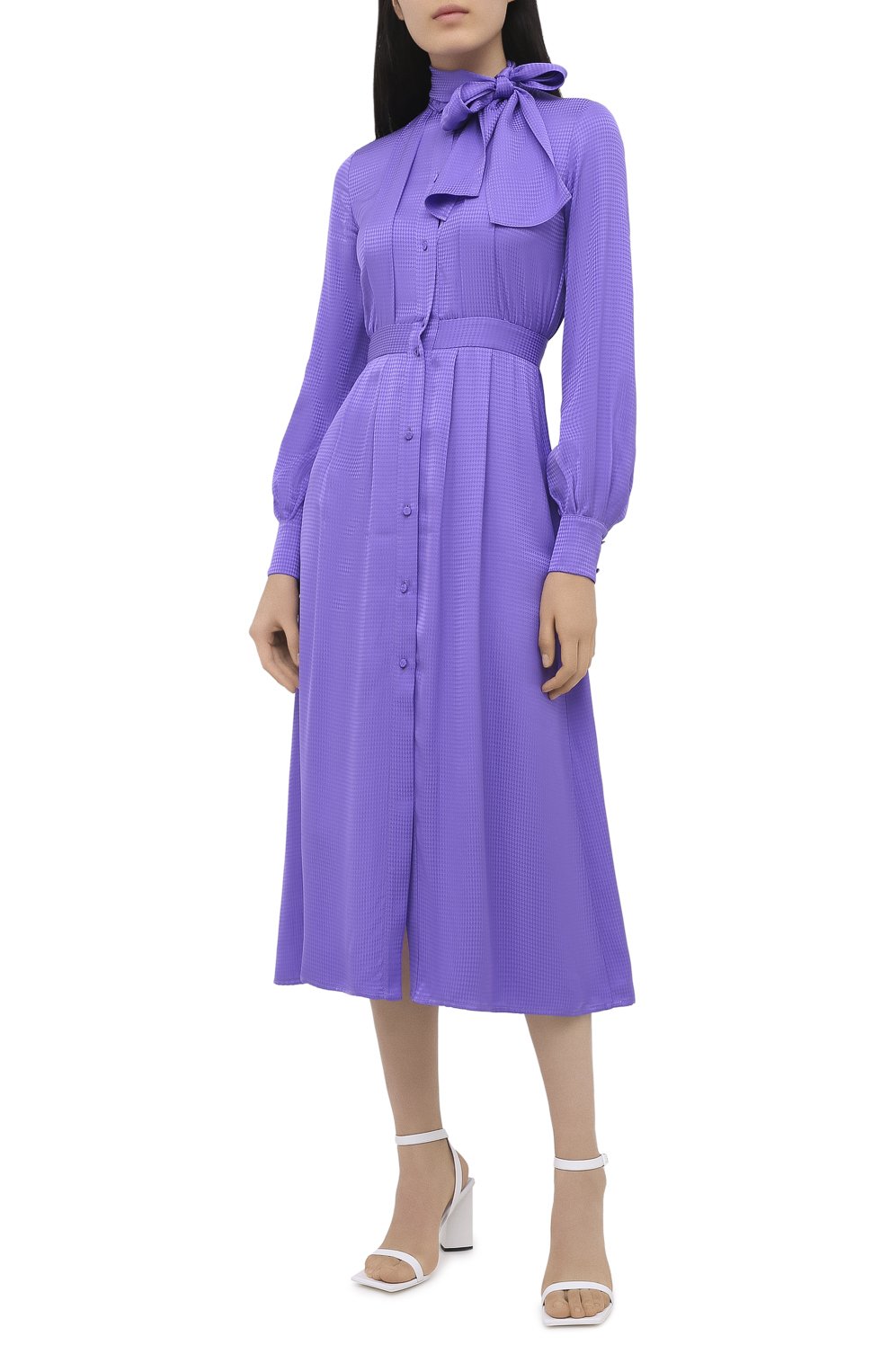 Платье из вискозы MSGM фиолетового цвета по цене 58450 руб., арт. 2941MDA19 207656, фото 3 Платье из вискозы MSGM, арт. 2941MDA19 207656, фото 3