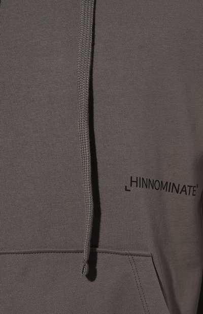 Хлопковое худи HINNOMINATE серого цвета по цене 15400 руб., арт. HNM237, фото 5 Хлопковое худи HINNOMINATE, арт. HNM237, фото 5