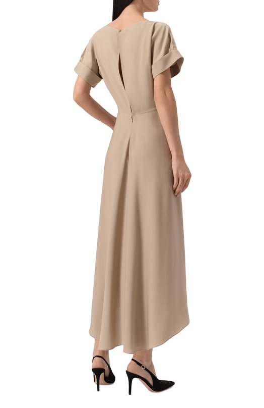 Шелковое платье Giorgio Armani GW001318/TE10814 Бежевый  GW001318/TE10814 Фото 4