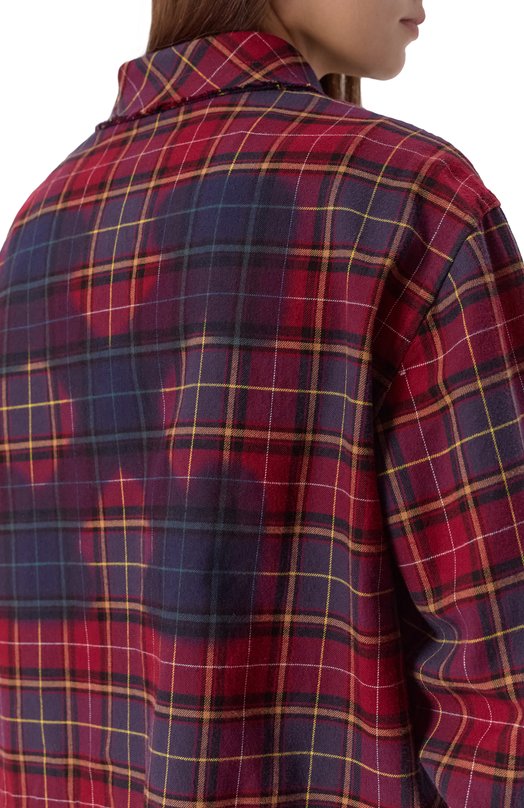Хлопковая рубашка Off-White 0WGE02HF25FAB001 Бордовый  0WGE02HF25FAB001 Фото 5
