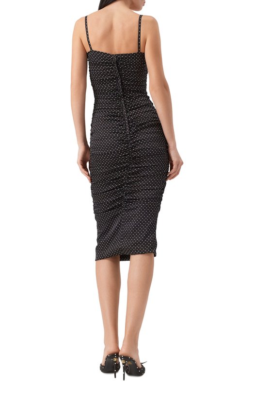 Шелковое платье Dolce & Gabbana F6EALT/FSA6J Чёрный  F6EALT/FSA6J Фото 4