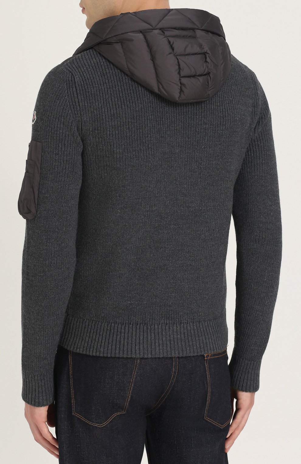 Шерстяной кардиган на молнии с пуховой отделкой MONCLER, арт. C2-091-94028-00-94789, фото 4