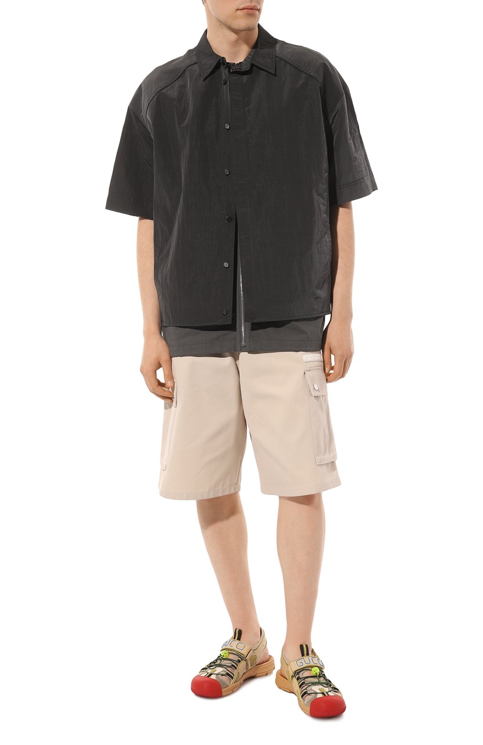 Комбинированные сандалии GUCCI бежевого цвета по цене 99360 руб., арт. 564297 98D30, фото 2 Комбинированные сандалии GUCCI, арт. 564297 98D30, фото 2