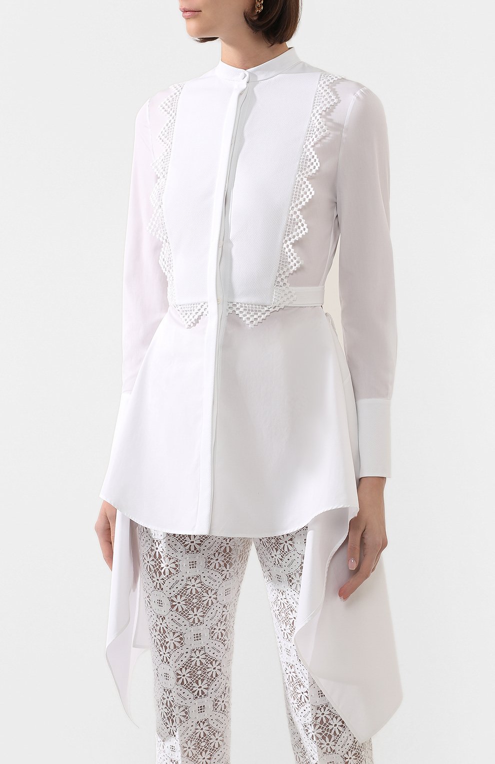 Хлопковая блузка ALEXANDER MCQUEEN, арт. 620397/QAAAD, фото 3