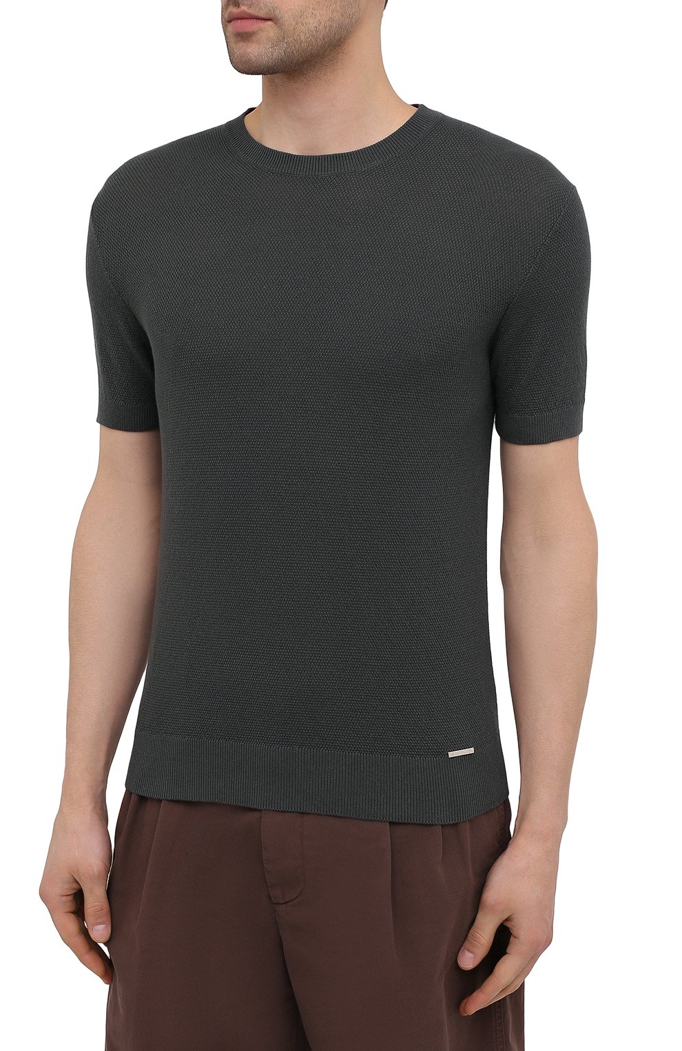 Джемпер из хлопка и шелка IL BORGO CASHMERE темно-серого цвета по цене 33600 руб., арт. 55-821G0, фото 3 Джемпер из хлопка и шелка IL BORGO CASHMERE, арт. 55-821G0, фото 3