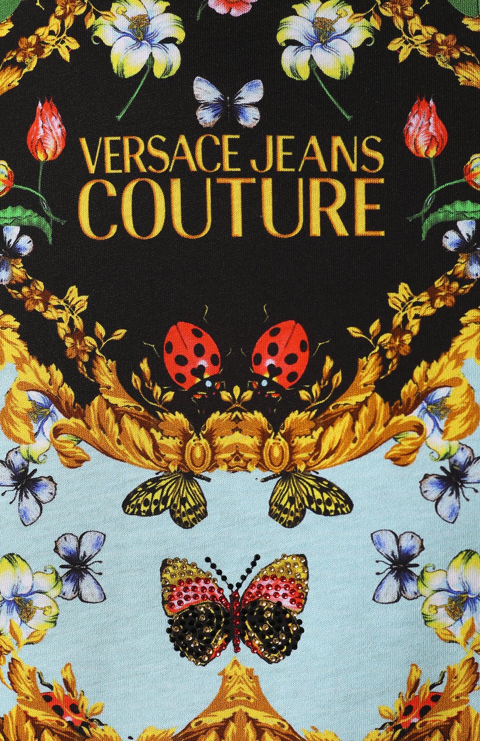 Хлопковая футболка VERSACE JEANS COUTURE разноцветного цвета по цене 16150 руб., арт. B2HUA7EP-UDP613 53/36242, фото 5 Хлопковая футболка VERSACE JEANS COUTURE, арт. B2HUA7EP-UDP613 53/36242, фото 5