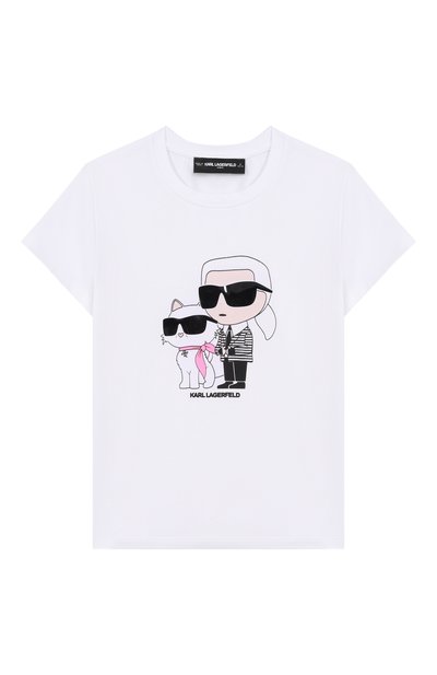 Хлопковая футболка KARL LAGERFELD KIDS, арт. Z31157