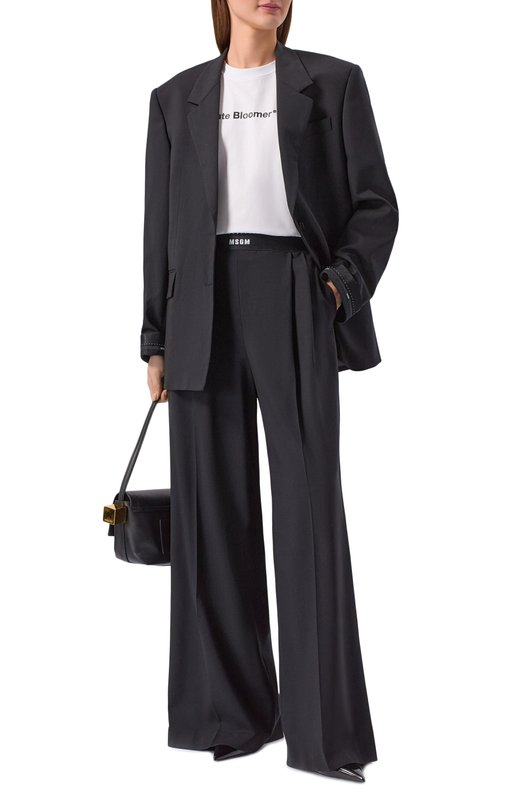 Шерстяные брюки MSGM 4041MDP13/267100 Чёрный  4041MDP13/267100 Фото 2