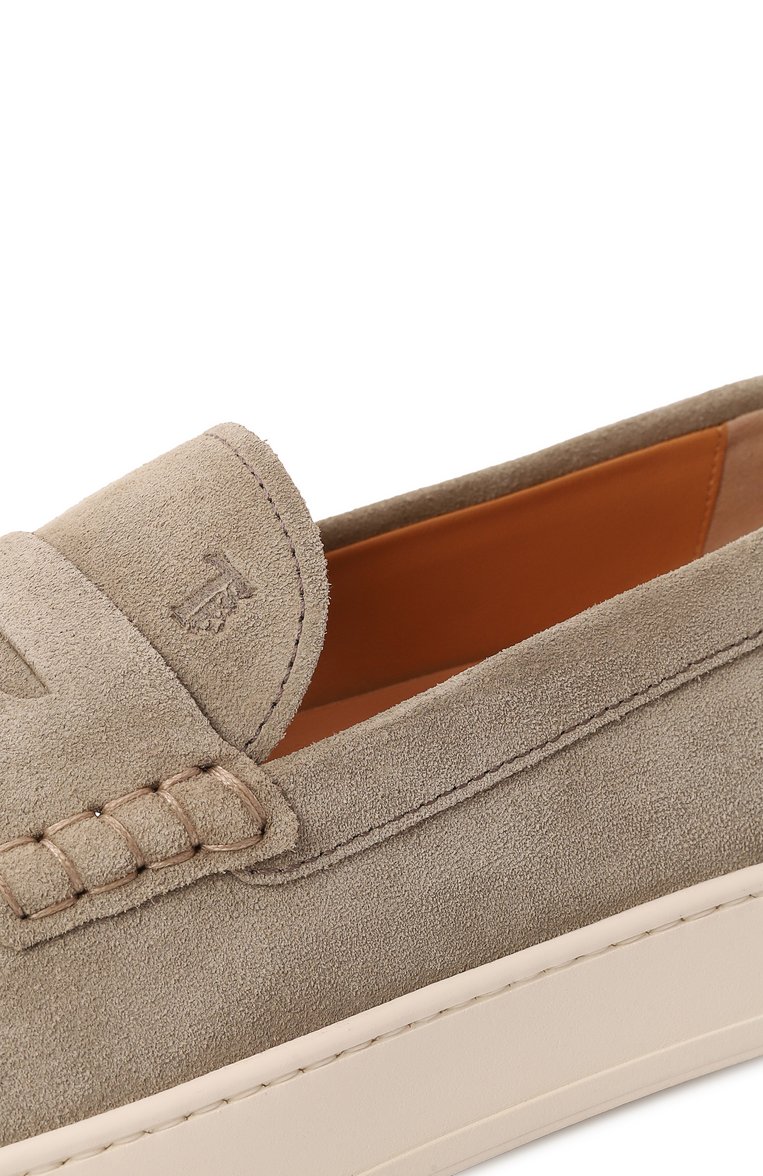 Мужские замшевые пенни-лоферы TOD’S бежевого цвета, арт. XXM04L00640RE0 | Фото 7 (Нос: Не проставлено; Материал внешний: Натуральная кожа, Замша; Материал внутренний: Натуральная кожа; Стили: Кэжуэл)