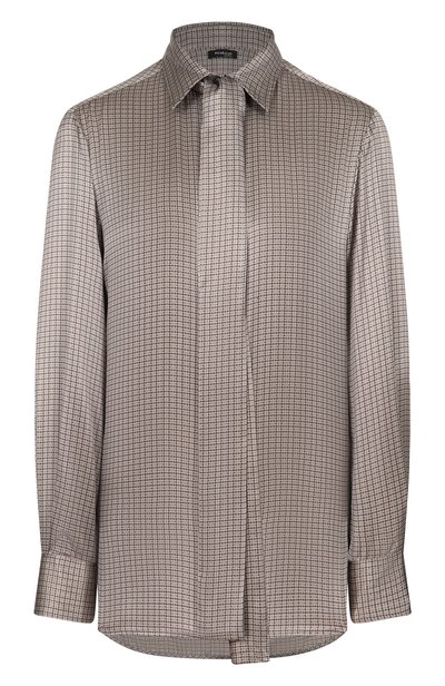 Женская атласная рубашка KITON, арт. D48407K0584I