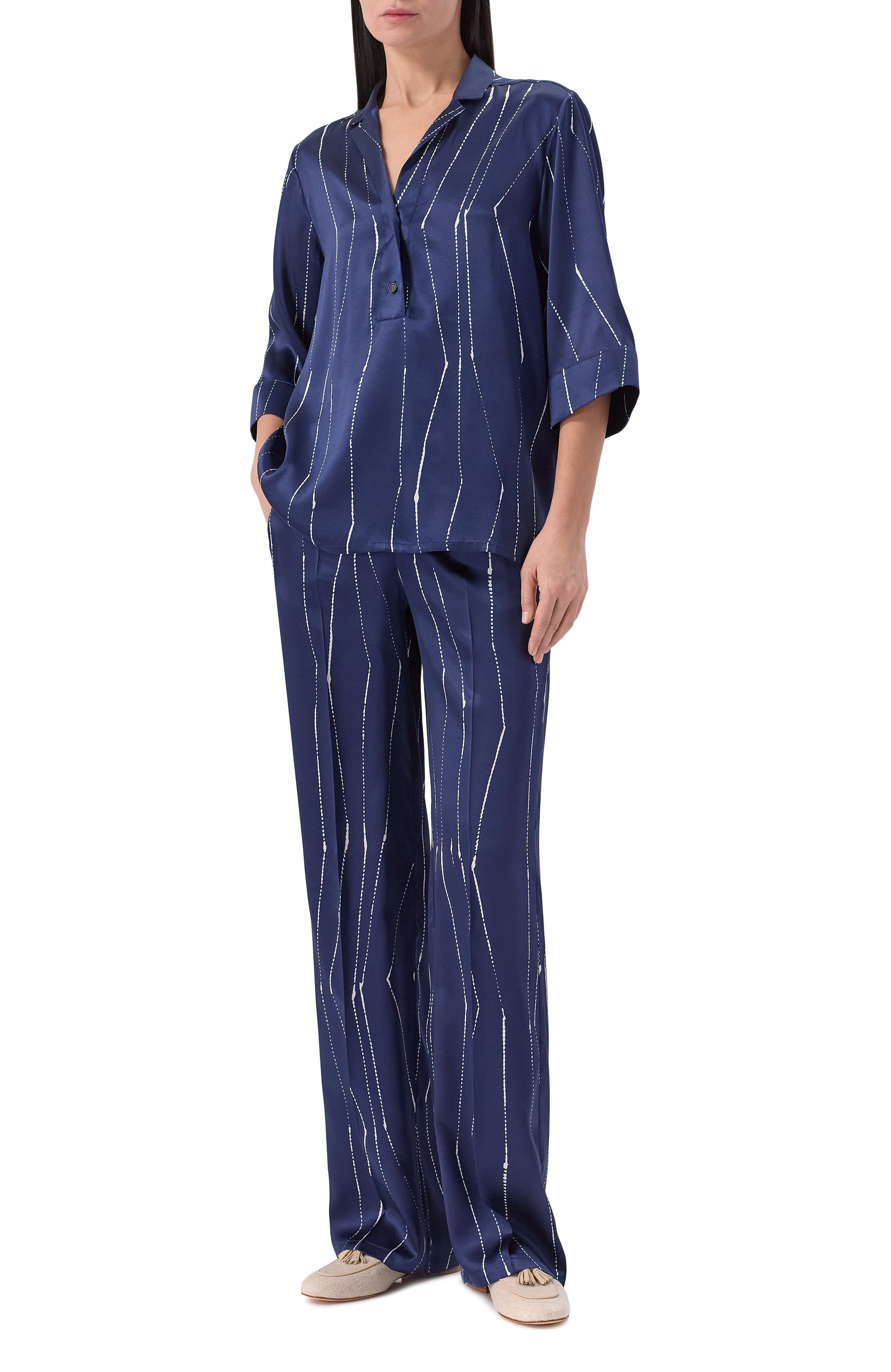 Атласные брюки KITON, арт. D48122K0873G03, фото 2