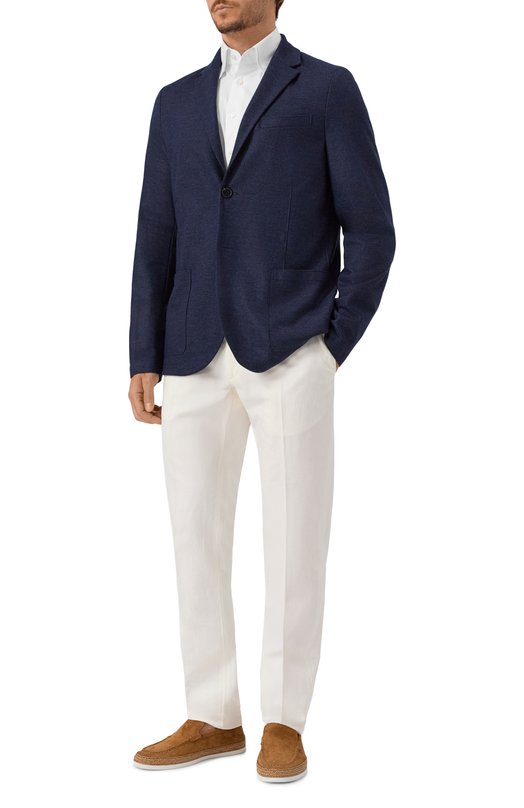 Брюки из хлопка и льна Zegna TR10/UBI37A5 Белый  TR10/UBI37A5 Фото 2