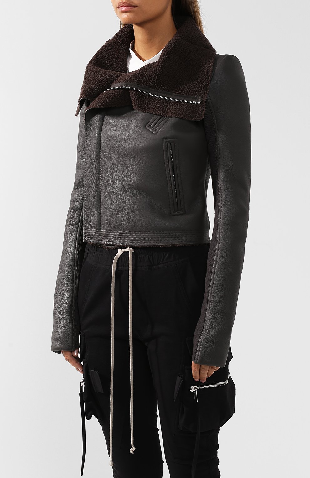 Кожаная куртка на меховой подкладке RICK OWENS, арт. RP18F4728/LSHS, фото 3