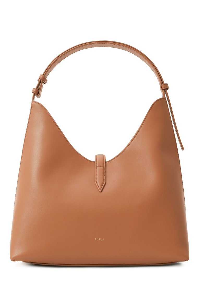 Женская сумка furla goccia medium FURLA светло-коричневого цвета, арт. WB01499/BX3104 | Фото 6 (Материал сплава: Проставлено; Размер: medium; Драгоценные камни: Проставлено; Материал: Натуральная кожа)