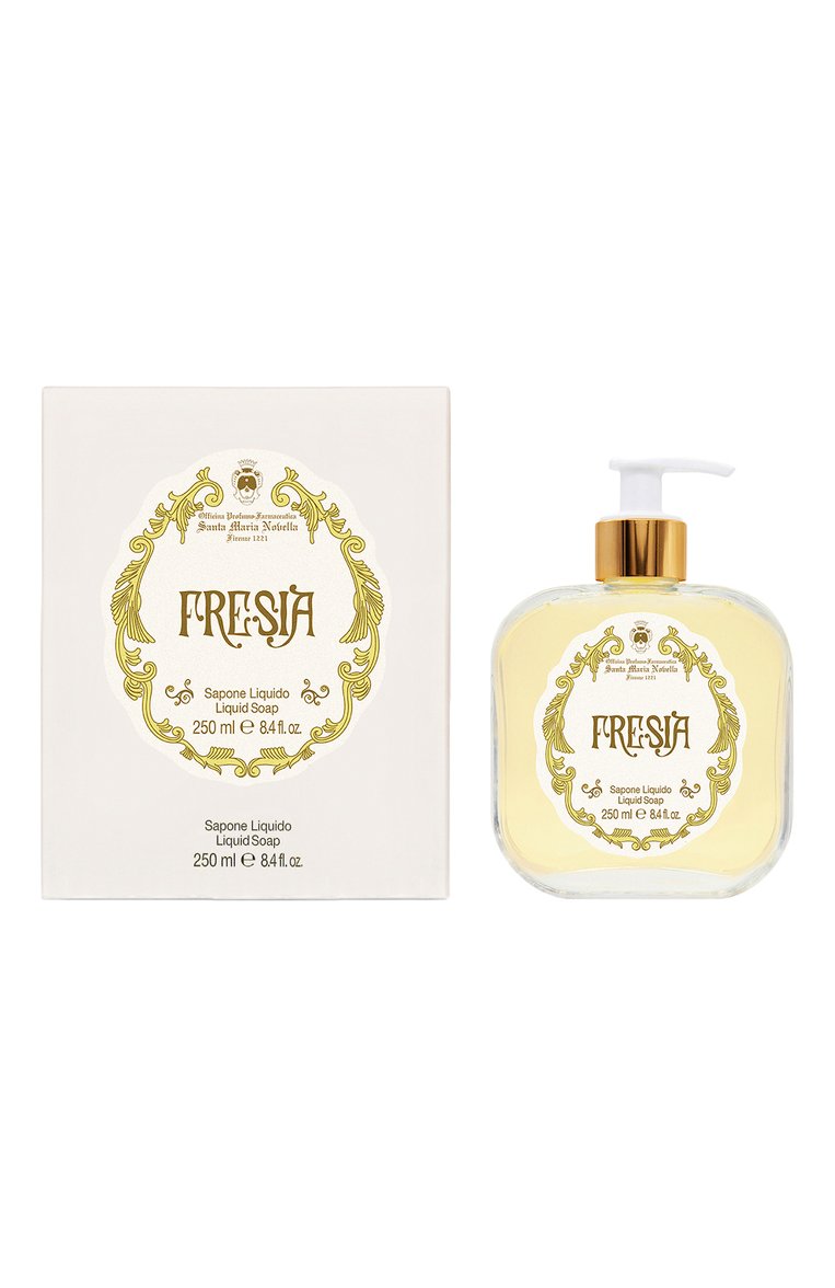 Жидкое мыло для рук fresia (250ml) SANTA MARIA NOVELLA бесцветного цвета, арт. SMN3236001 | Фото 2 (Нос: Не проставлено; Региональные ограничения белый список (Axapta Mercury): Не проставлено; Тип продукта: Мыло; Назначение: Для рук; Unisex: Unisex; Косметика кросс-кт: Уход У)