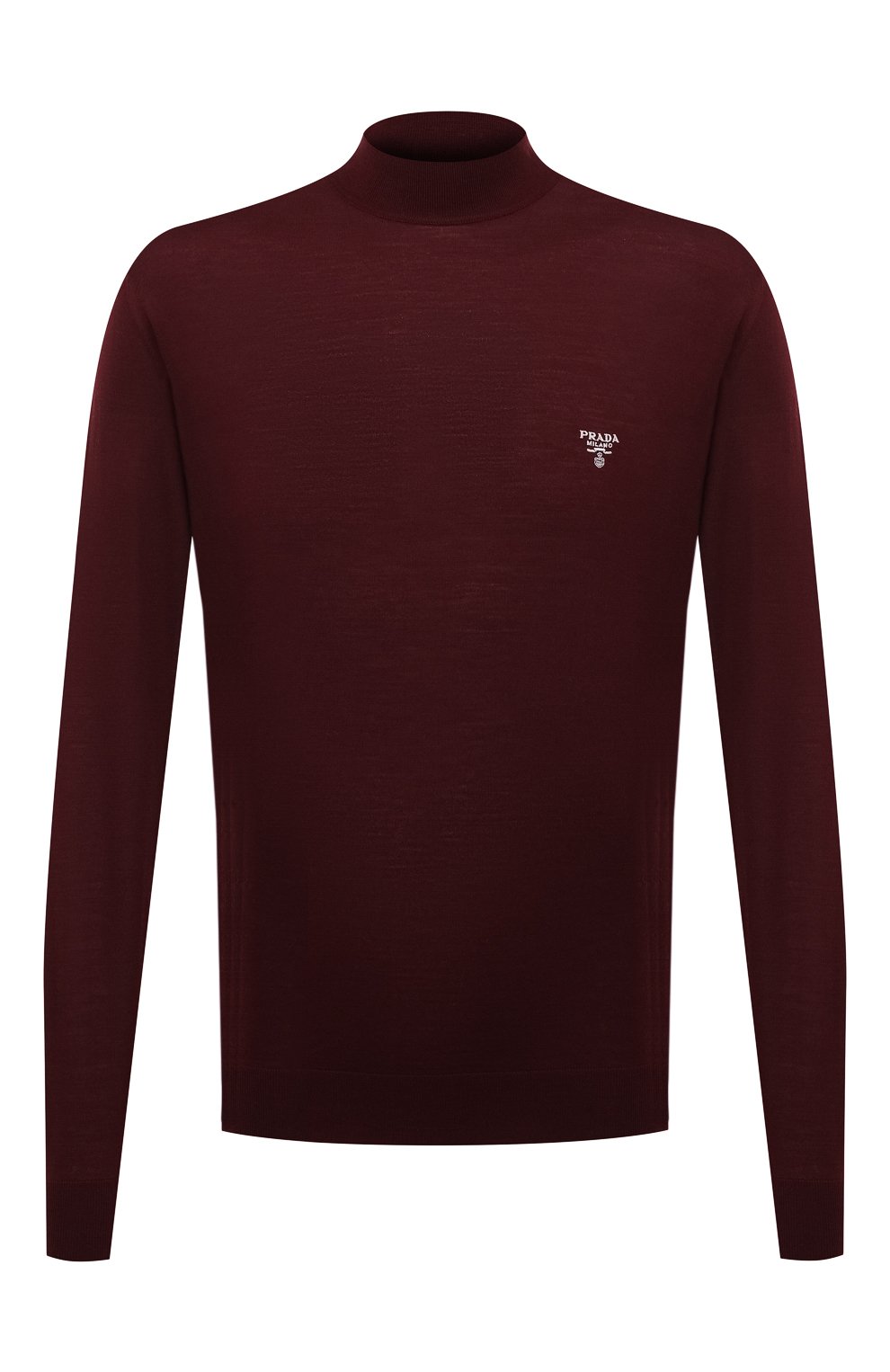Шерстяная водолазка PRADA бордового цвета по цене 115000 руб., арт. UMR505-1ZLE-F0007-212, фото 1 Шерстяная водолазка PRADA, арт. UMR505-1ZLE-F0007-212, фото 1
