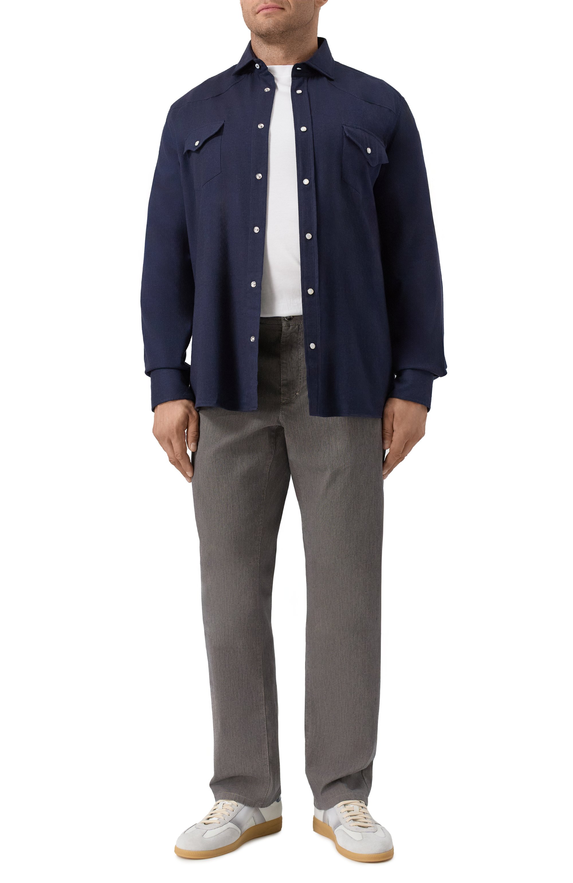 Рубашка из хлопка и лиоцелла BRUNELLO CUCINELLI, арт. MY6374008, фото 2